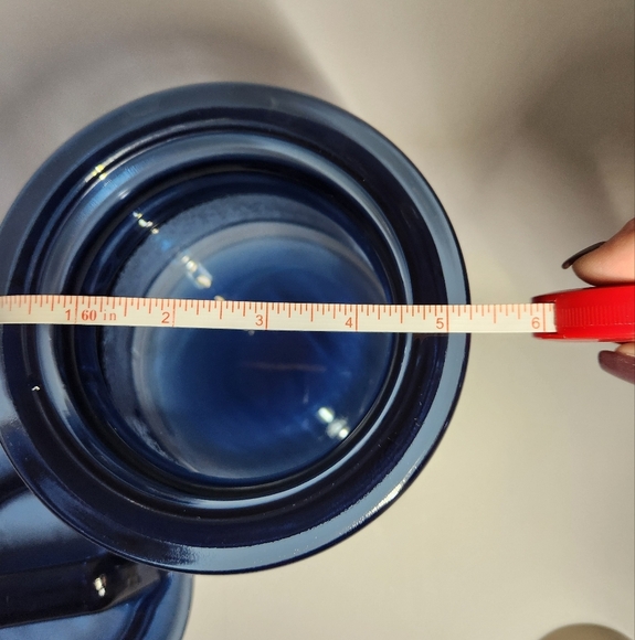 Vintage L.E. Smith Blue Glass Milk Can Canister - Picture 5 of 6